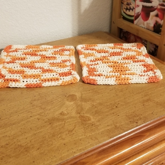 💞2/$20HAND CRAFTED Crocheted All Purpse 100% Cottn Reusable Bath or Dish Cloths - Picture 3 of 6